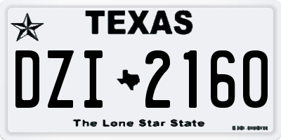 TX license plate DZI2160