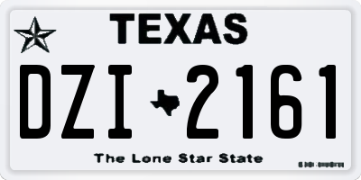 TX license plate DZI2161