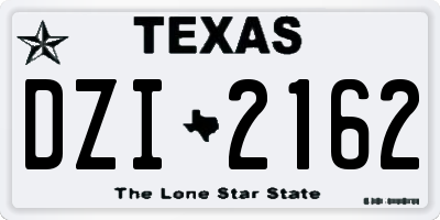 TX license plate DZI2162