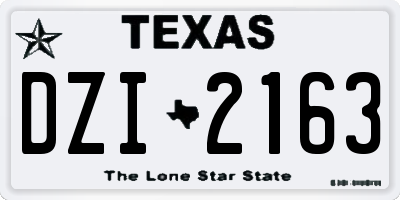 TX license plate DZI2163