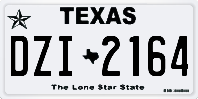 TX license plate DZI2164