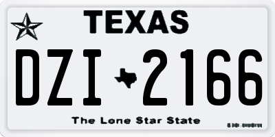 TX license plate DZI2166