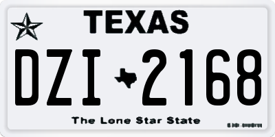 TX license plate DZI2168