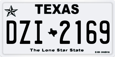 TX license plate DZI2169
