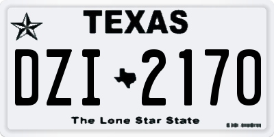 TX license plate DZI2170