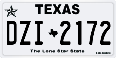 TX license plate DZI2172