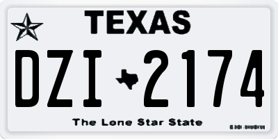 TX license plate DZI2174