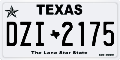 TX license plate DZI2175