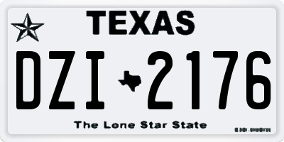 TX license plate DZI2176