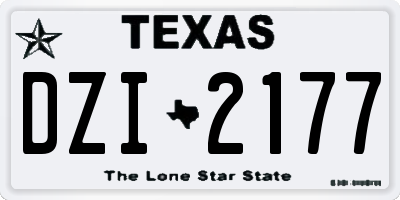 TX license plate DZI2177