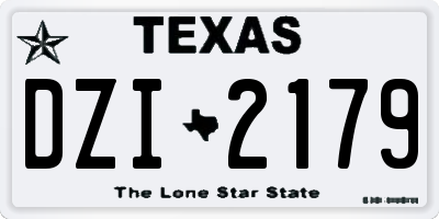 TX license plate DZI2179
