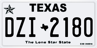 TX license plate DZI2180