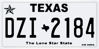 TX license plate DZI2184