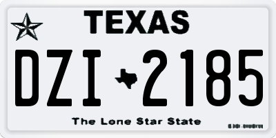 TX license plate DZI2185