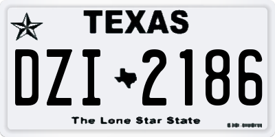 TX license plate DZI2186