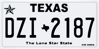 TX license plate DZI2187