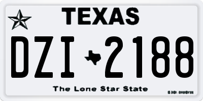 TX license plate DZI2188