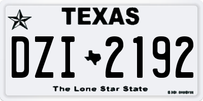 TX license plate DZI2192