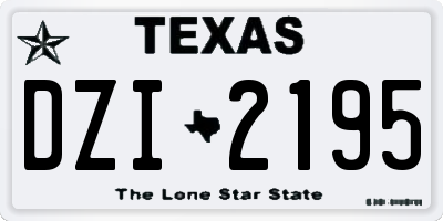 TX license plate DZI2195
