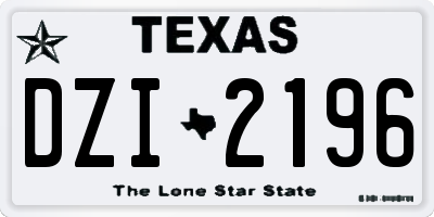 TX license plate DZI2196