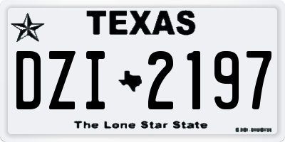 TX license plate DZI2197
