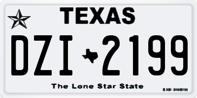 TX license plate DZI2199