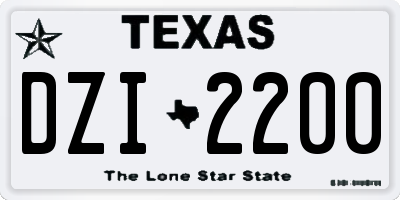 TX license plate DZI2200
