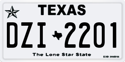 TX license plate DZI2201