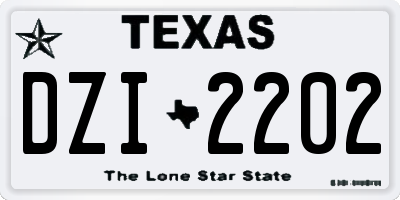 TX license plate DZI2202