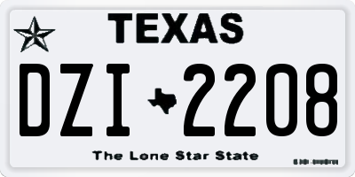 TX license plate DZI2208