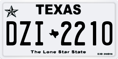 TX license plate DZI2210