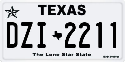 TX license plate DZI2211