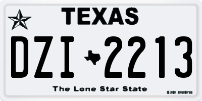 TX license plate DZI2213