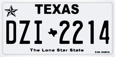 TX license plate DZI2214