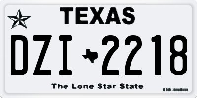 TX license plate DZI2218