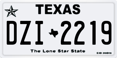 TX license plate DZI2219