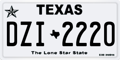 TX license plate DZI2220