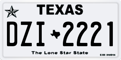 TX license plate DZI2221