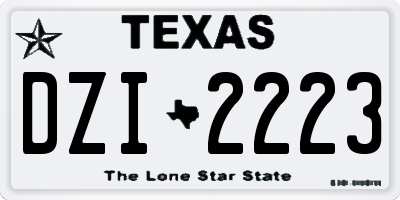 TX license plate DZI2223