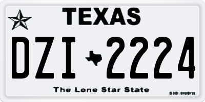 TX license plate DZI2224