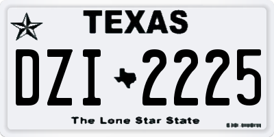 TX license plate DZI2225