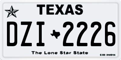 TX license plate DZI2226