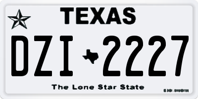 TX license plate DZI2227