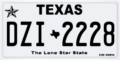 TX license plate DZI2228