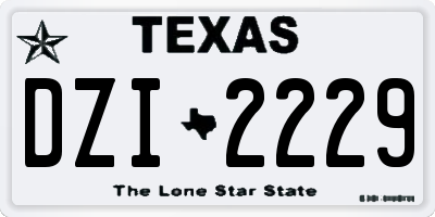 TX license plate DZI2229