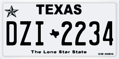 TX license plate DZI2234