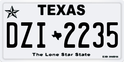 TX license plate DZI2235