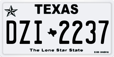 TX license plate DZI2237