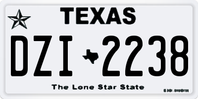 TX license plate DZI2238