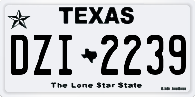 TX license plate DZI2239